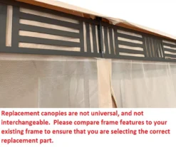 Westbrook Gazebo Beige Replacement Riplock Canopy & Side Mosquito Netting Set -RAZOR COSCO SHOP 810549275 4
