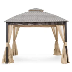 Westbrook Gazebo Beige Damask Replacement Canopy -RAZOR COSCO SHOP 810549281 61
