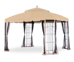 Bay Window Single Finial Gazebo Beige Replacement Riplock Canopy -RAZOR COSCO SHOP 810549292 3