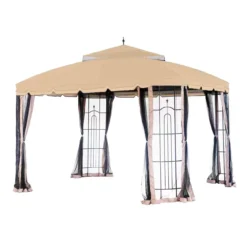 Bay Window Single Finial Gazebo Beige Replacement Riplock Canopy -RAZOR COSCO SHOP 810549292 31