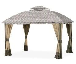 South Hampton Gazebo Beige Damask Replacement Canopy -RAZOR COSCO SHOP 810549297 5