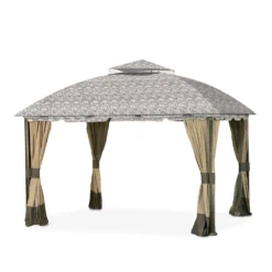 South Hampton Gazebo Beige Damask Replacement Canopy -RAZOR COSCO SHOP 810549297 51