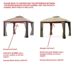 Riviera Sonoma Gazebo Canyon Stripe Replacement Canopy -RAZOR COSCO SHOP 810549319 3