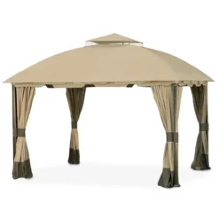 South Hampton Gazebo Beige Replacement Riplock Canopy & Side Mosquito Netting Set