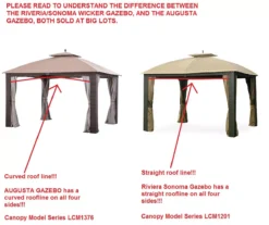 Augusta Gazebo Beige Replacement Riplock Canopy -RAZOR COSCO SHOP 810549366 41