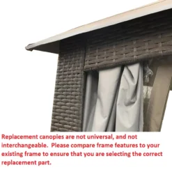 Augusta Gazebo Beige Replacement Riplock Canopy & Side Mosquito Netting Set -RAZOR COSCO SHOP 810549367 5