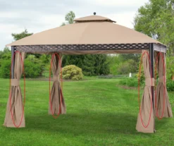 Pinehurst Gazebo Beige Replacement Privacy Curtain Set -RAZOR COSCO SHOP 810549372 11