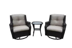 Real Living Rockbridge 3-Piece Cushioned Patio Glider & Side Table Set -RAZOR COSCO SHOP 810555289
