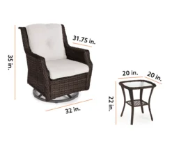 Real Living Rockbridge 3-Piece Cushioned Patio Glider & Side Table Set -RAZOR COSCO SHOP 810555289 7