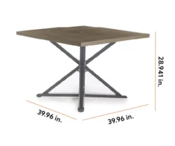 Broyhill Autumn Cove Wood Look Square Steel Patio Dining Table -RAZOR COSCO SHOP 810557039 99 1
