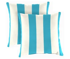 Jordan Manufacturing Cabana Stripe Outdoor Throw Pillows, 2-Pack -RAZOR COSCO SHOP 810560521 1