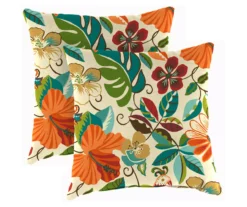 16" Lensing Jungle Outdoor Throw Pillows, 2-Pack