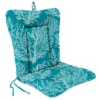 Sea Coral Turquoise Euro Style Outdoor Chair Cushion