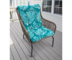 Sea Coral Turquoise Euro Style Outdoor Chair Cushion -RAZOR COSCO SHOP 810560598 2
