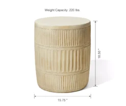 18.5" White Textured Terracotta Look Drum Garden Table -RAZOR COSCO SHOP 810565880 3