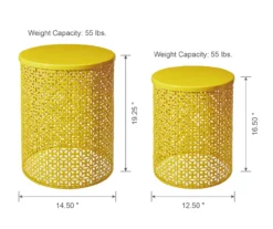 Yellow Cutout Pattern 2-Piece Metal Garden Table Set -RAZOR COSCO SHOP 810566019 4