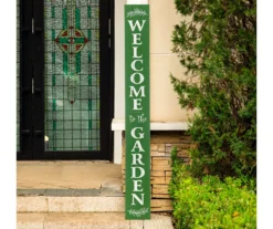 "Welcome To The Garden" Green Porch Sign -RAZOR COSCO SHOP 810566394 3