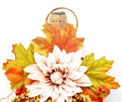 24" Dahlia, Apple & Leaf Teardrop Wreath -RAZOR COSCO SHOP 810568375 2