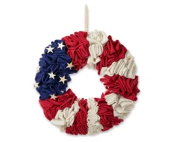 18" Patriotic Fabric Wreath