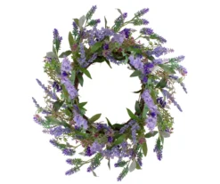 18" Purple Lavender & Leaf Wreath
