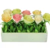 Northlight Pastel Springtime Flowers In White Box Planter