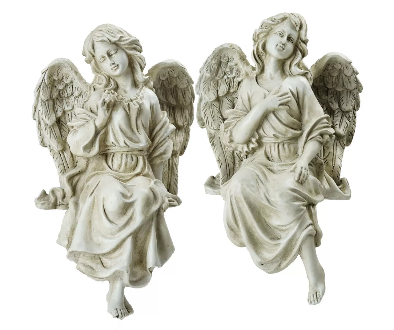 Northlight Sitting Angel 2-Piece Garden Statuary Set 1 Northlight Sitting Angel 2-Piece Garden Statuary Set