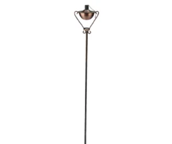 61" Brushed Copper Half Moon Oil Patio Torch