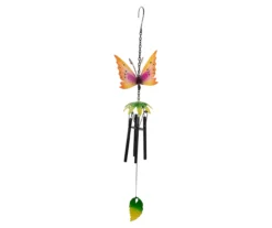 19" Orange Butterfly Metal Windchime