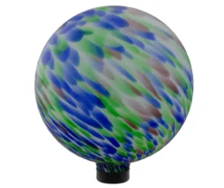 10" Blue, Green & Purple Swirl Glass Gazing Ball