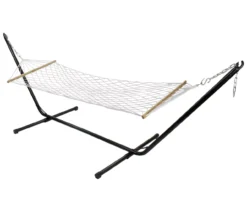 Northlight White Lattice Macrame Single Hammock -RAZOR COSCO SHOP 810576012