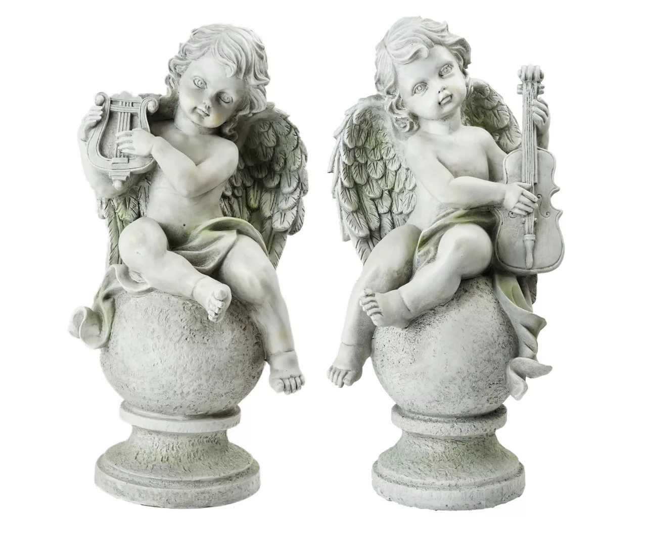 Northlight Musical Cherub Angels 2-Piece Garden Statuary Set 1 Northlight Musical Cherub Angels 2-Piece Garden Statuary Set