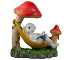 11.5" Rabbit In Hammock Garden Statuary
