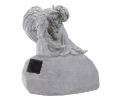 9.25" Welcome Angel On Rock Solar Garden Statuary -RAZOR COSCO SHOP 810576085 3