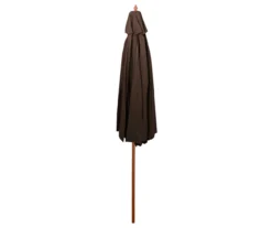 Northlight 9' Brown Market Wood Patio Umbrella -RAZOR COSCO SHOP 810576088 3