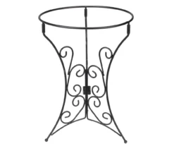 11.25" Black Scrollwork Gazing Ball Stand