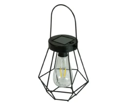 Northlight Black Geometric Hanging Solar Lantern -RAZOR COSCO SHOP 810576103 2