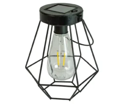 Northlight Black Geometric Hanging Solar Lantern -RAZOR COSCO SHOP 810576103 3