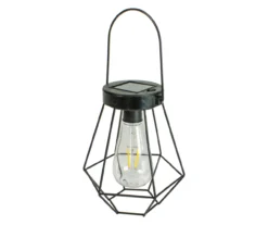 Northlight Black Geometric Hanging Solar Lantern -RAZOR COSCO SHOP 810576103 4