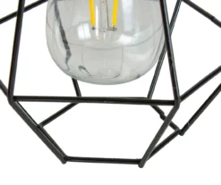 Northlight Black Geometric Hanging Solar Lantern -RAZOR COSCO SHOP 810576103 5