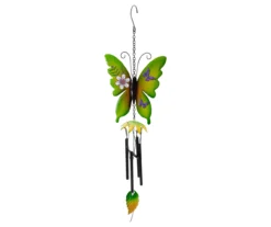 15.75" Green Butterfly Metal Windchime