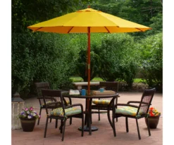 Northlight 9' Yellow Market Wood Patio Umbrella -RAZOR COSCO SHOP 810576292 1