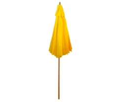 Northlight 9' Yellow Market Wood Patio Umbrella -RAZOR COSCO SHOP 810576292 3