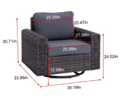 Broyhill Pembroke All-Weather Wicker Cushioned Patio Swivel Glider Chair -RAZOR COSCO SHOP 810580415 X0 2