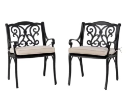 Glitzhome Cast Aluminum Cushioned Patio Dining Chairs, 2-Pack -RAZOR COSCO SHOP 810582321 1