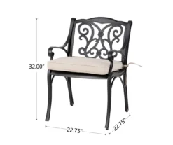 Glitzhome Cast Aluminum Cushioned Patio Dining Chairs, 2-Pack -RAZOR COSCO SHOP 810582321 6