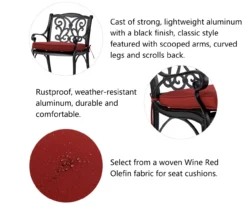 Glitzhome Cast Aluminum Cushioned Patio Dining Chairs, 2-Pack -RAZOR COSCO SHOP 810582322 4