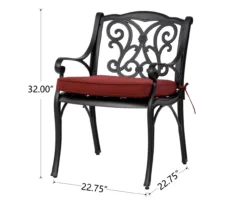 Glitzhome Cast Aluminum Cushioned Patio Dining Chairs, 2-Pack -RAZOR COSCO SHOP 810582322 5