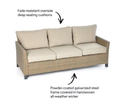 Broyhill Yorktown All-Weather Wicker Cushioned Patio Sofa -RAZOR COSCO SHOP 810585406 X0 1