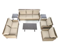 Broyhill Yorktown All-Weather Wicker Cushioned Patio Sofa -RAZOR COSCO SHOP 810585406 0205