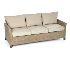 Broyhill Yorktown All-Weather Wicker Cushioned Patio Sofa -RAZOR COSCO SHOP 810585406 0228 A0